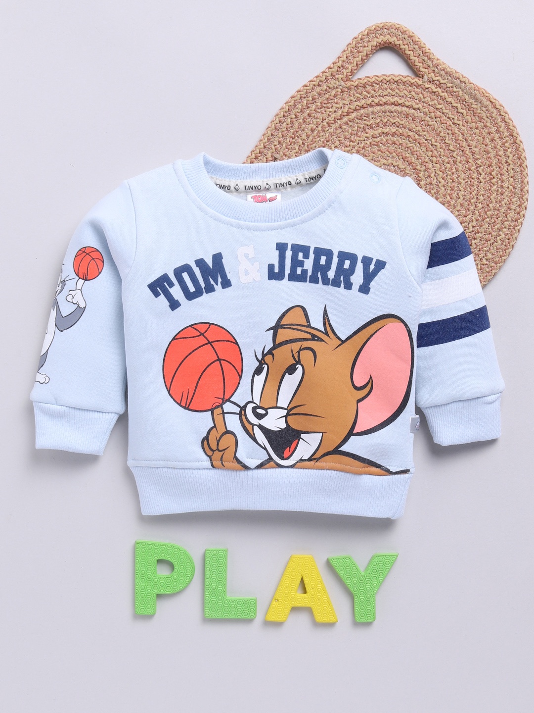 

YK X Tinyo Infant Boys Tom & Jerry Printed Fleece Sweatshirt, Blue