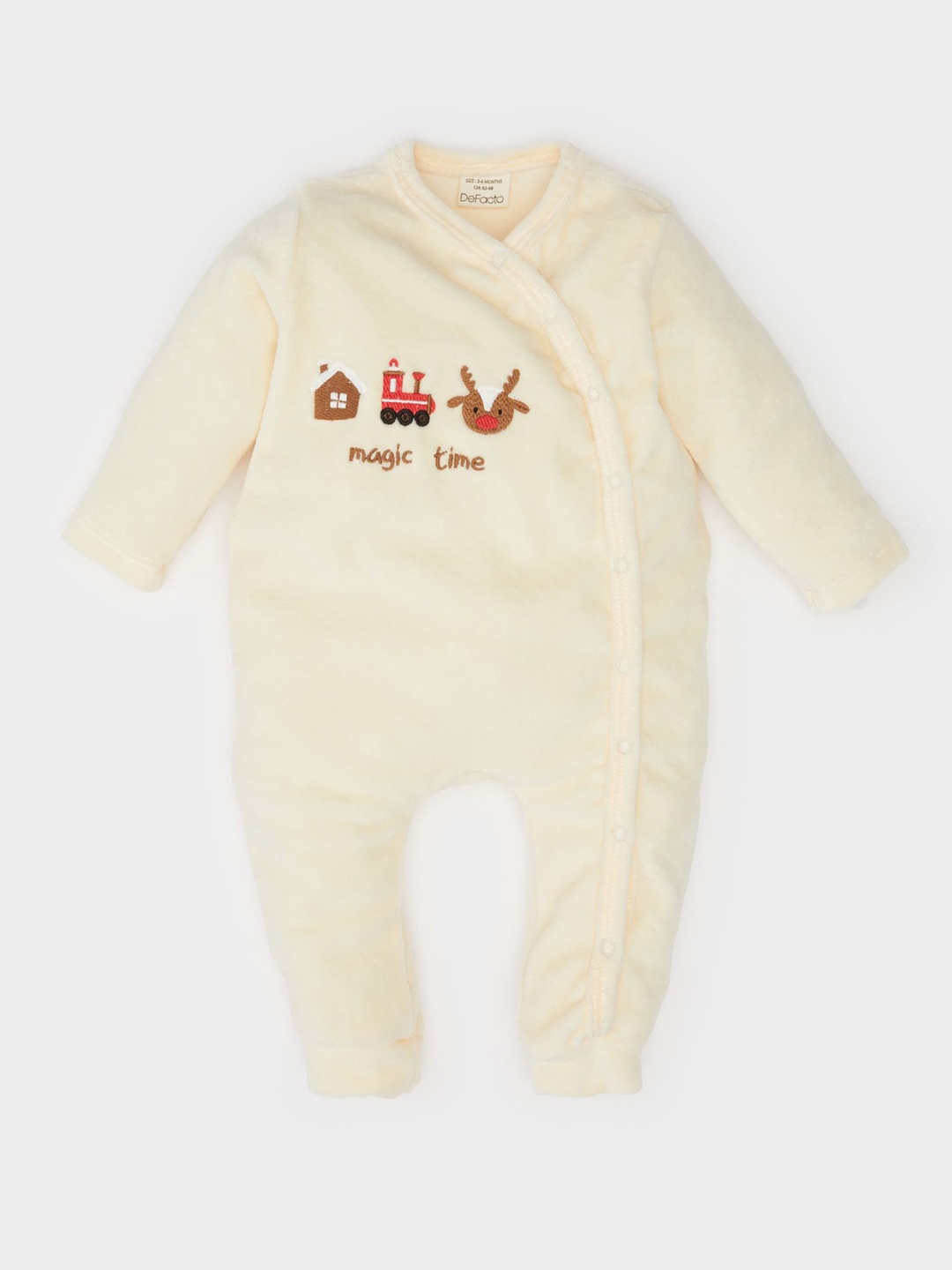

DeFacto Infants Cotton Printed Rompers, Beige
