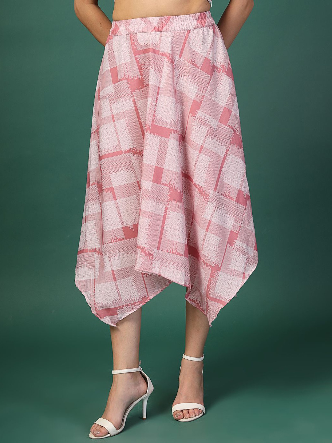 

Oomph! Printed A-Line Midi Skirt, Pink