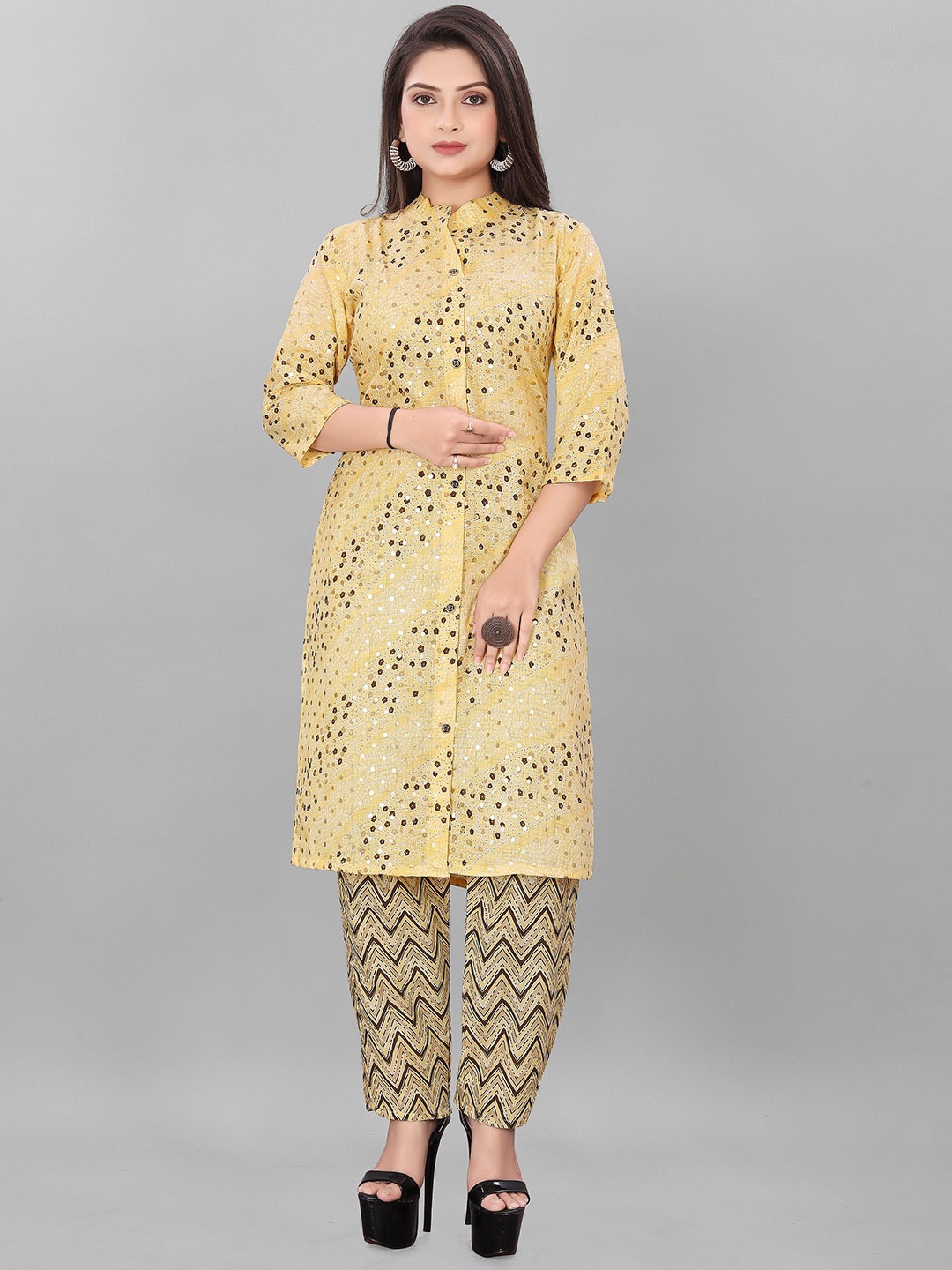

BAESD Pure Cotton Kurta with Trousers, Yellow