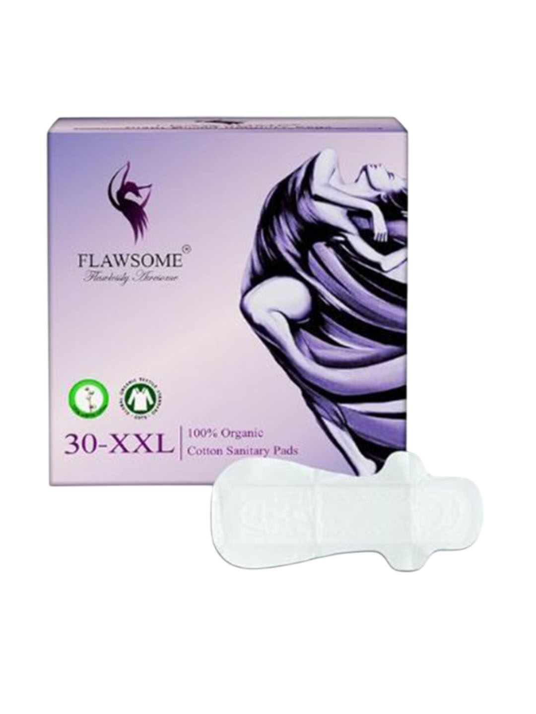 

Flawsome Organic Sanitary Pads - XXL - 30Pcs, White