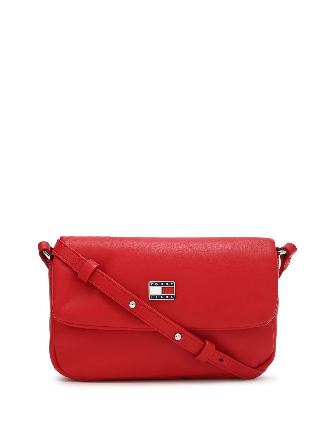 

Tommy Hilfiger PU Structured Sling Bag with Fringed, Red