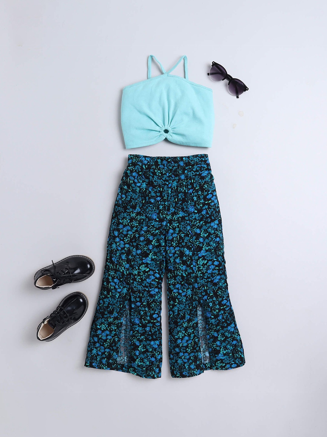

taffykids Girls Top with Trousers, Turquoise blue