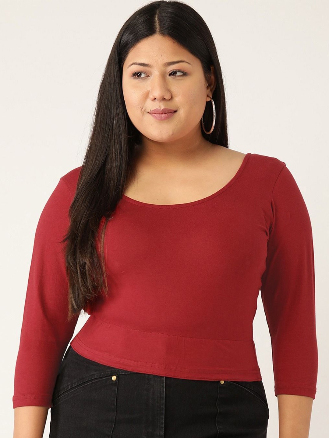 

theRebelinme Women Cotton Crop Top, Maroon