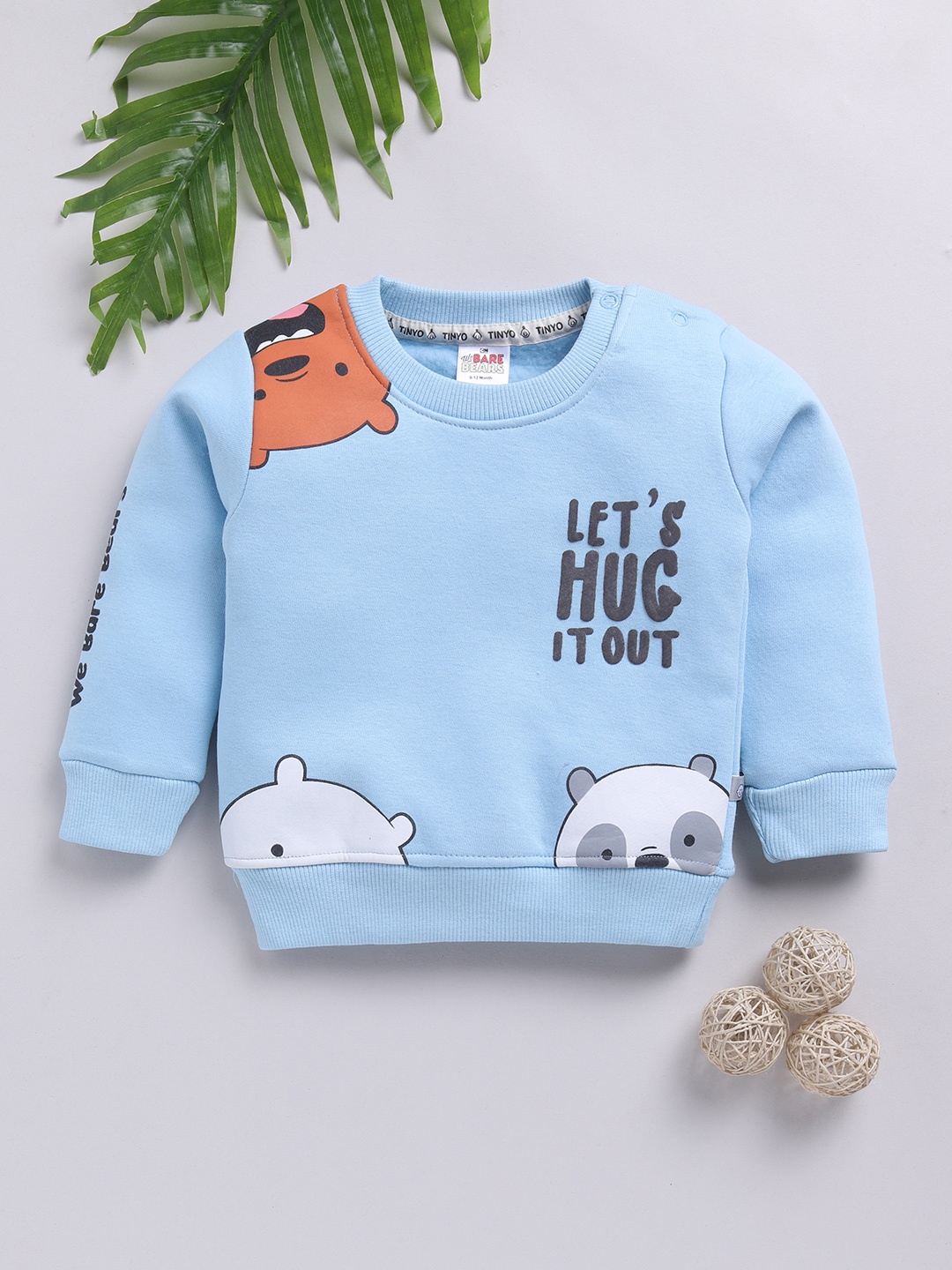 

YK X Tinyo Infant Boys Graphic Printed Fleece Sweatshirt, Blue