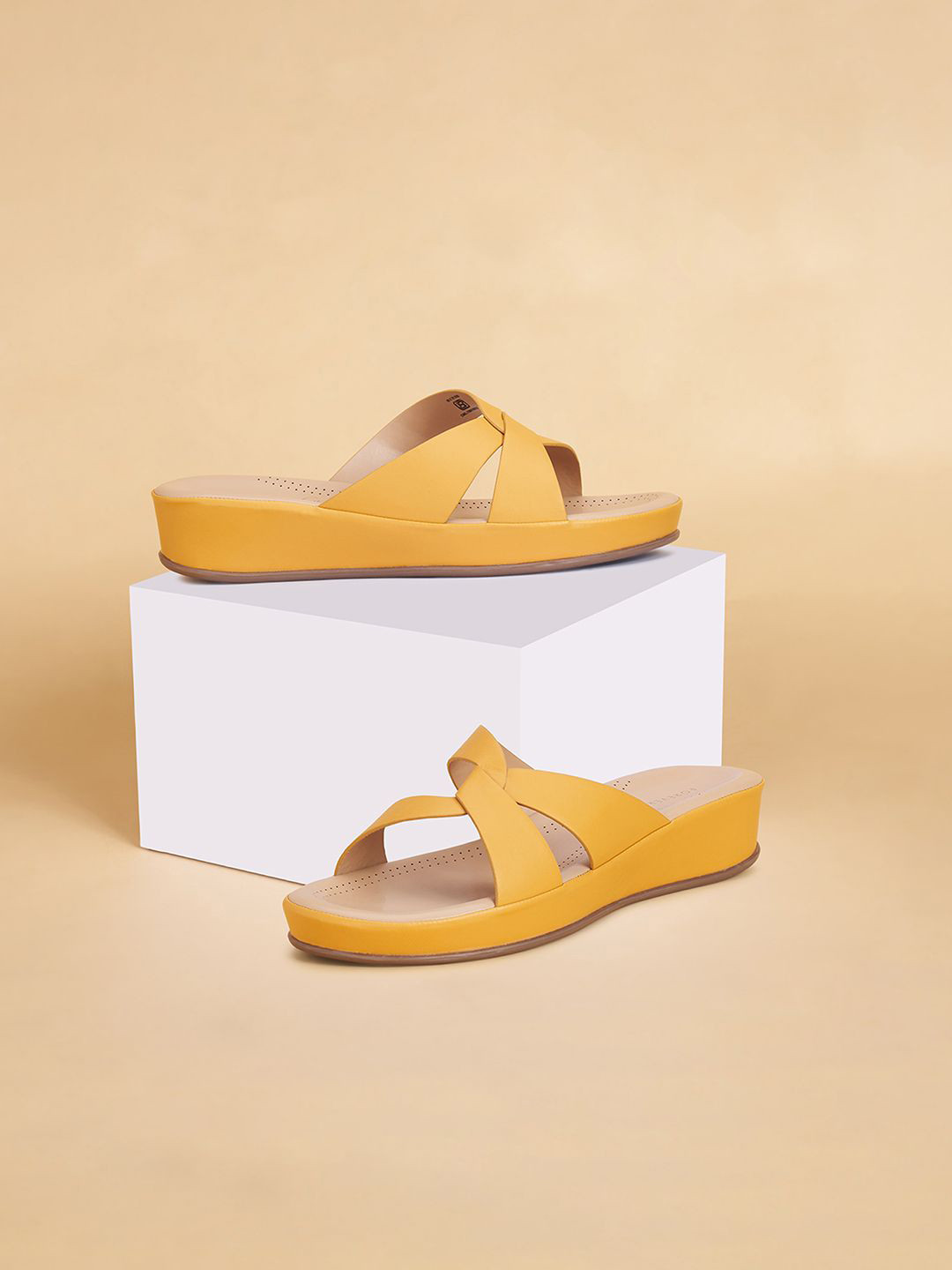 

Forever Glam by Pantaloons Women Open Back Heels, Yellow