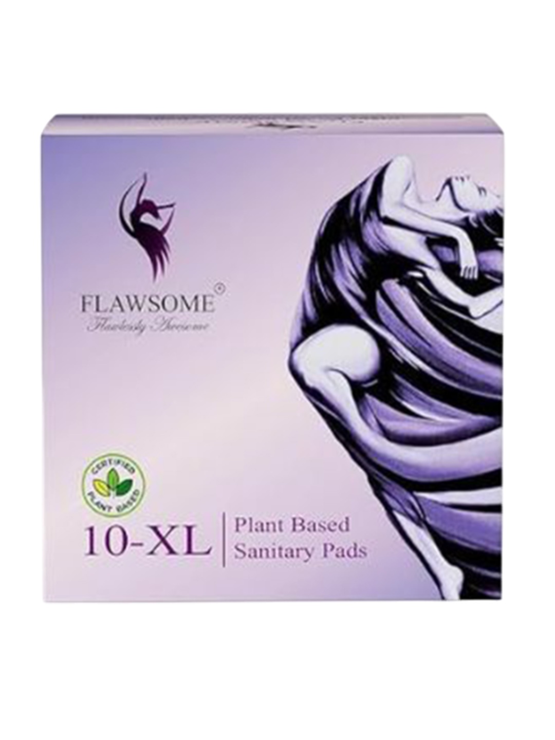 

Flawsome Plant Based 100% Rash-Free Sanitary Pads- 10 Pad- XL, White