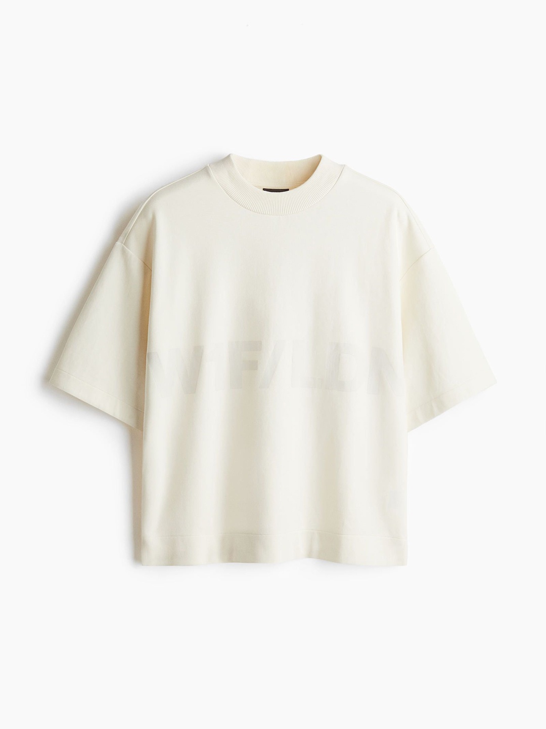 

H&M Loose Fit Printed Scuba T-Shirt, White