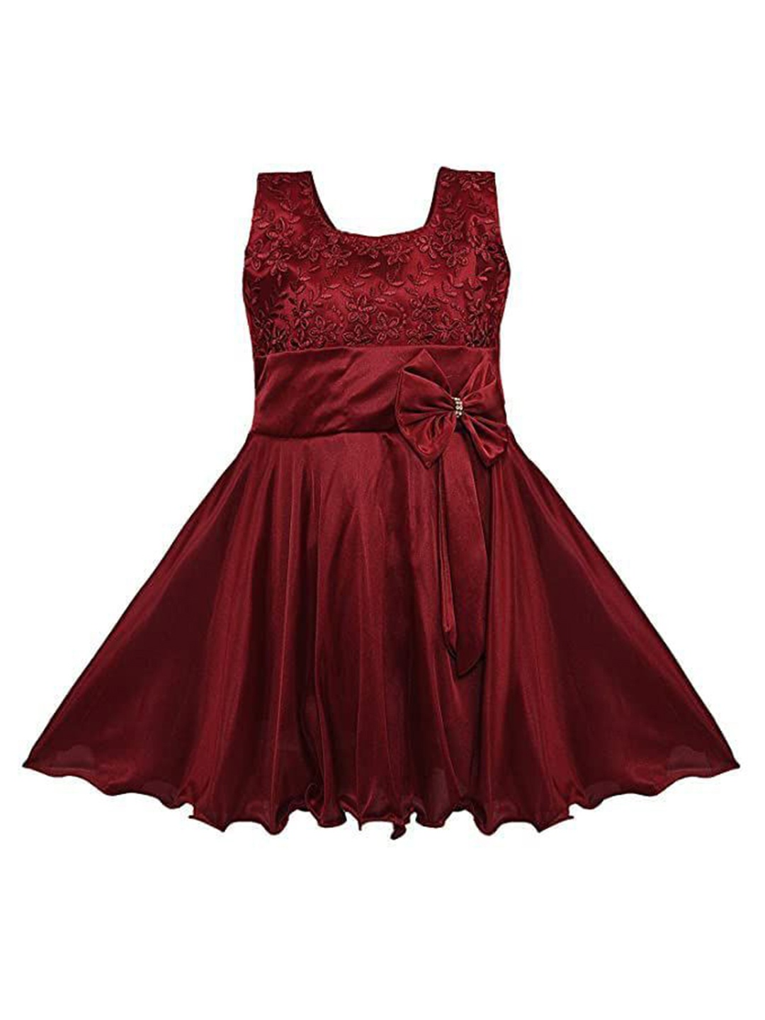 

Wish Karo Embroidered A-Line Dress, Red