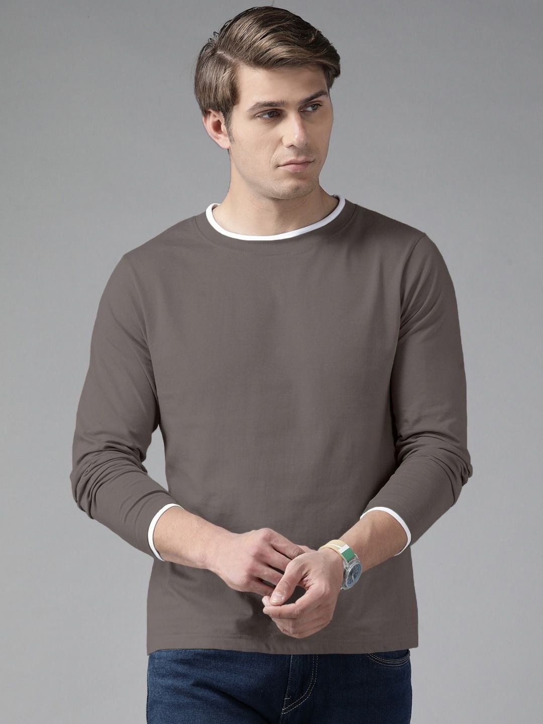 

The Dry State Men Raw Edge T-shirt, Brown