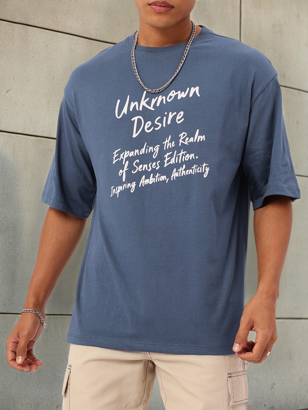

Kook N Keech Edgy Unseen Yearning Printed Relaxed Fit T-shirt, Blue