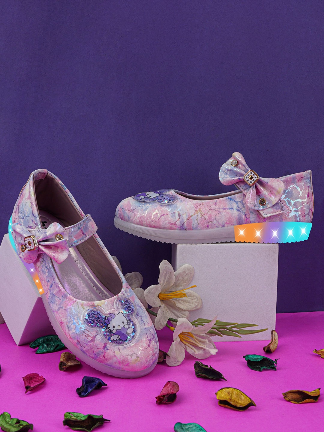 

BAESD Girls Printed Ballerinas with Laser Cuts Flats, Purple