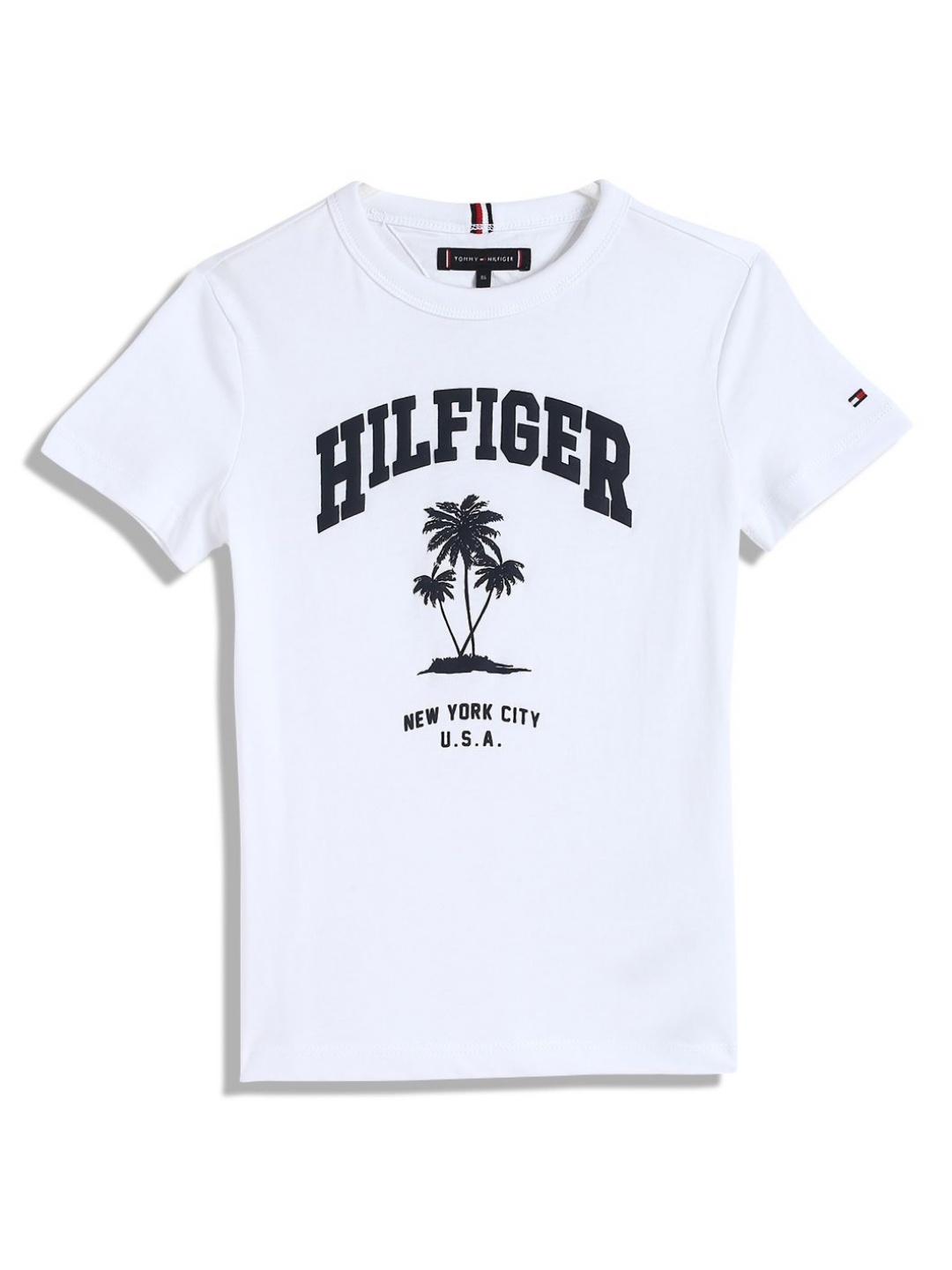 

Tommy Hilfiger Boys Typography Applique T-shirt, White