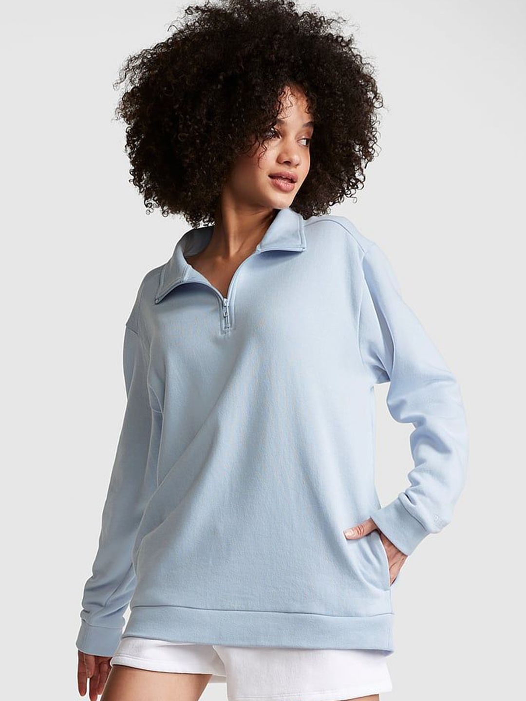 

Victoria's Secret Women Half-Zip Campus Sweatshirt, Blue