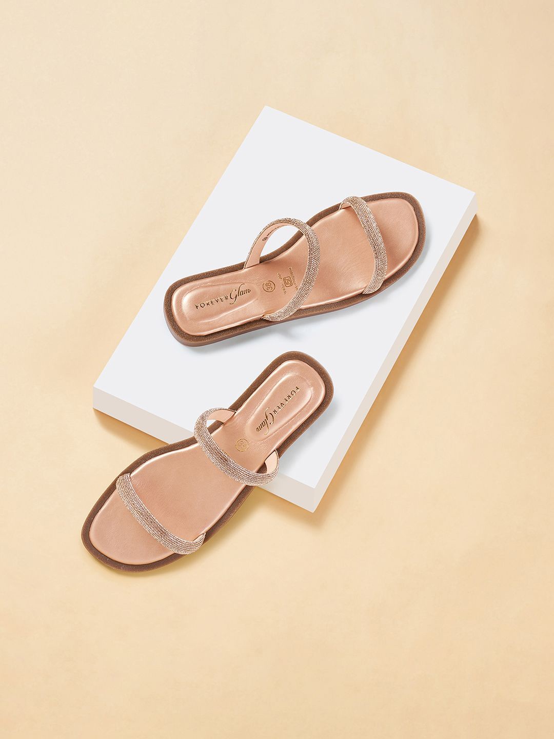 

Forever Glam by Pantaloons Women Textured Ethnic Ballerinas Flats, Rose gold