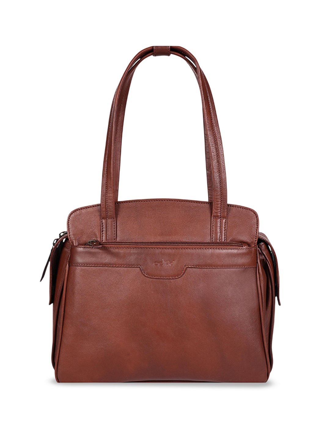 

Celtic Textured Leather Structured Tote Bag, Tan