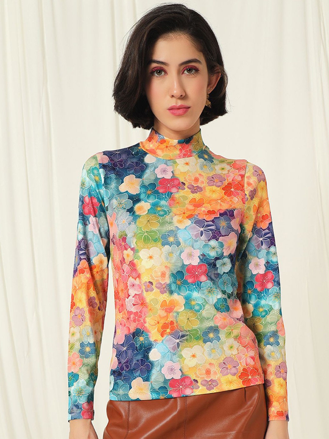 

TANDUL Women Floral Pullover, Orange