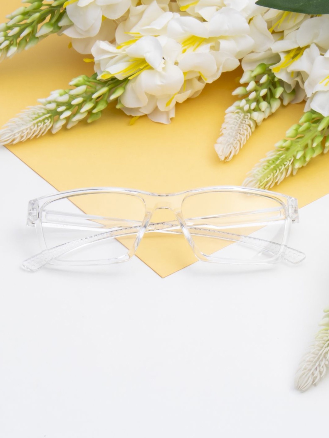 

Ted Smith Unisex Full Rim Rectangle Frames, Transparent