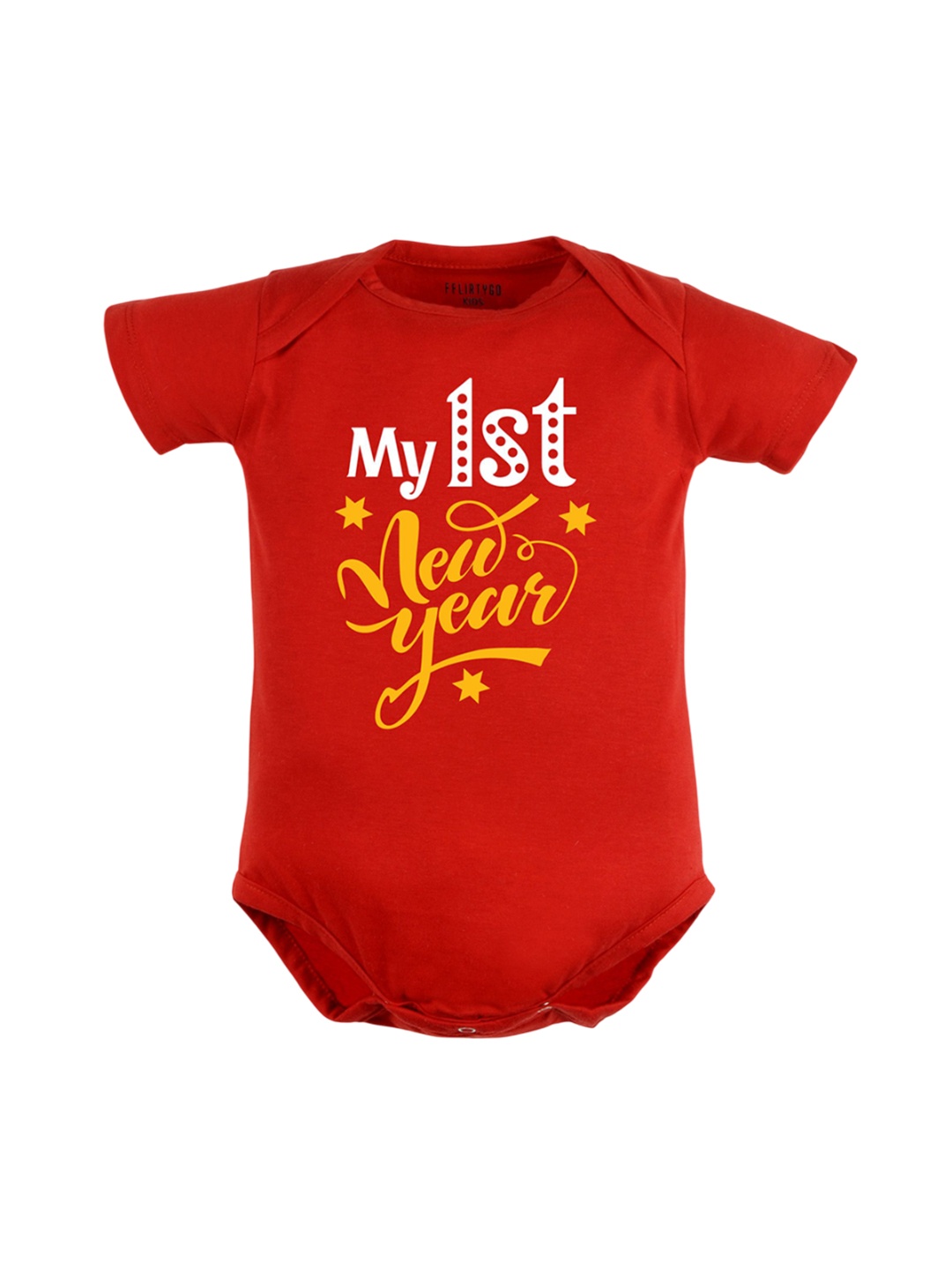 

FFLIRTYGO Infants Printed Pure Cotton Bodysuit, Red