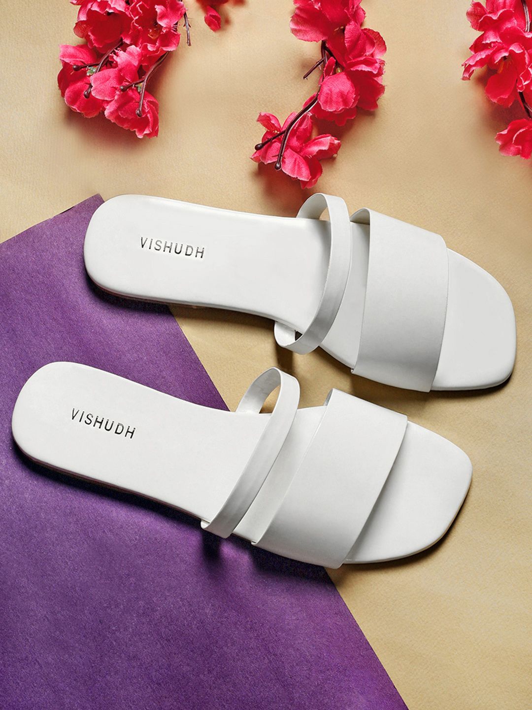 

Vishudh Women Open Toe Flats, White