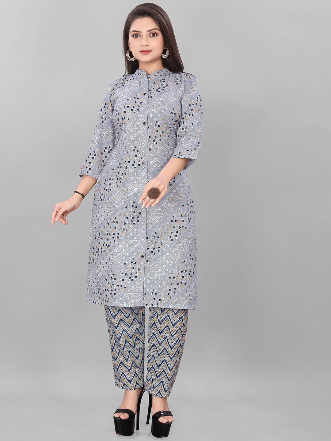 

BAESD Pure Cotton Kurta with Trousers, Grey