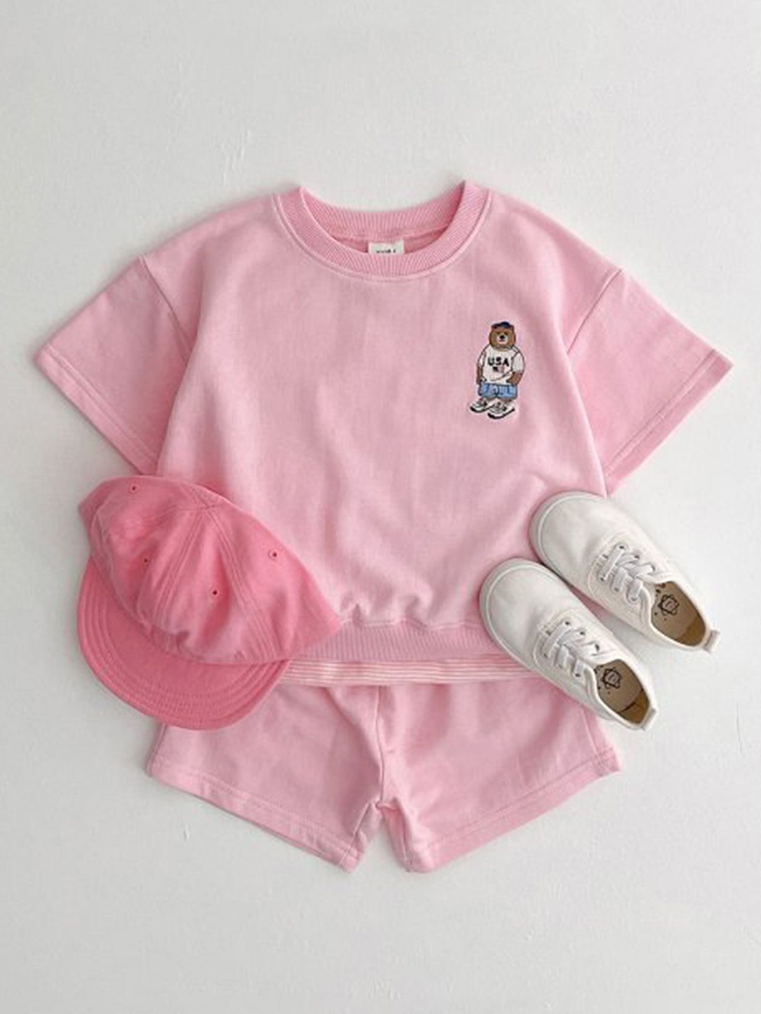 

LULU & SKY Boys Top with Shorts, Pink