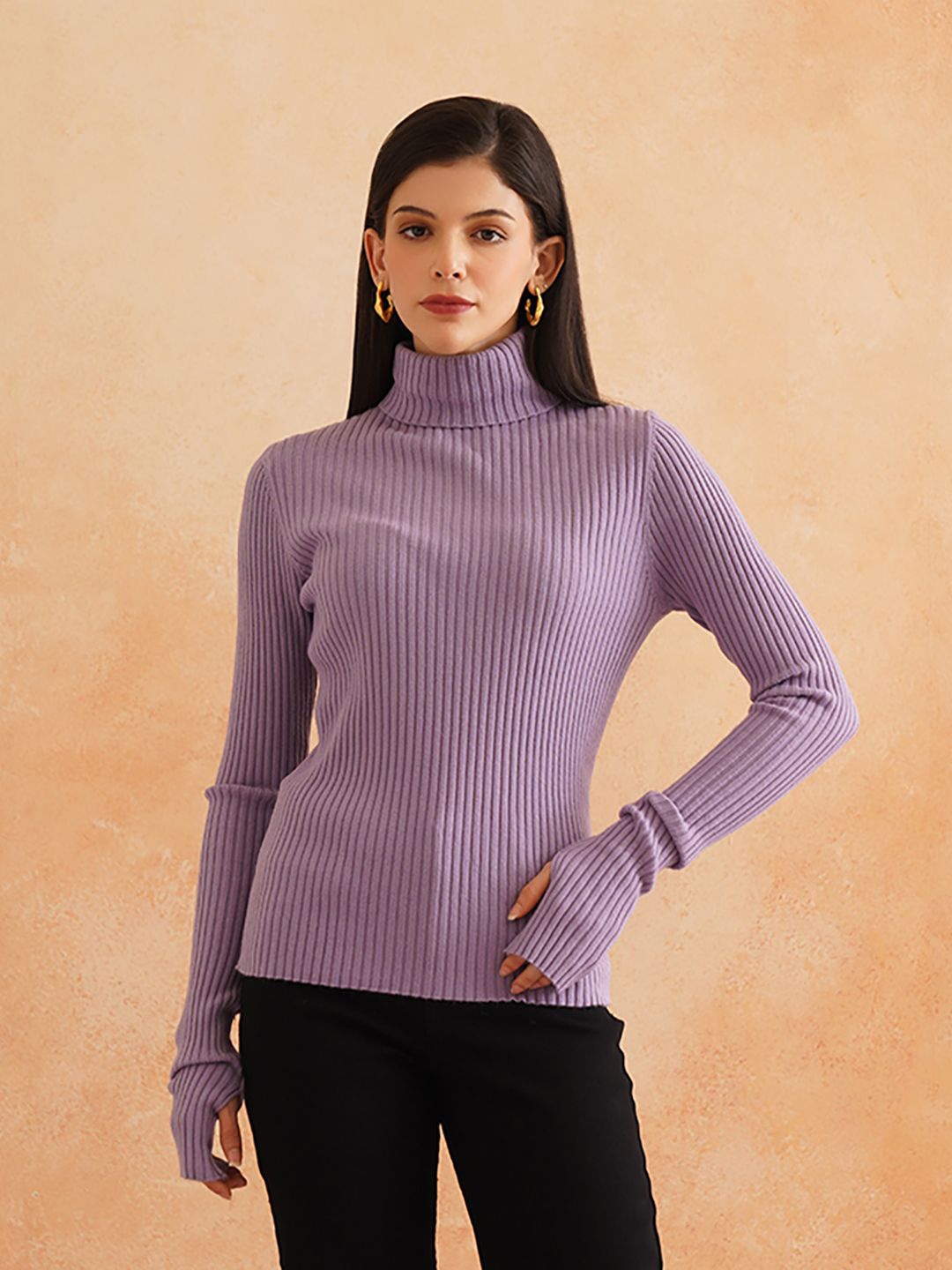 

Beatnik Women Long Sleeves Pullover, Lavender