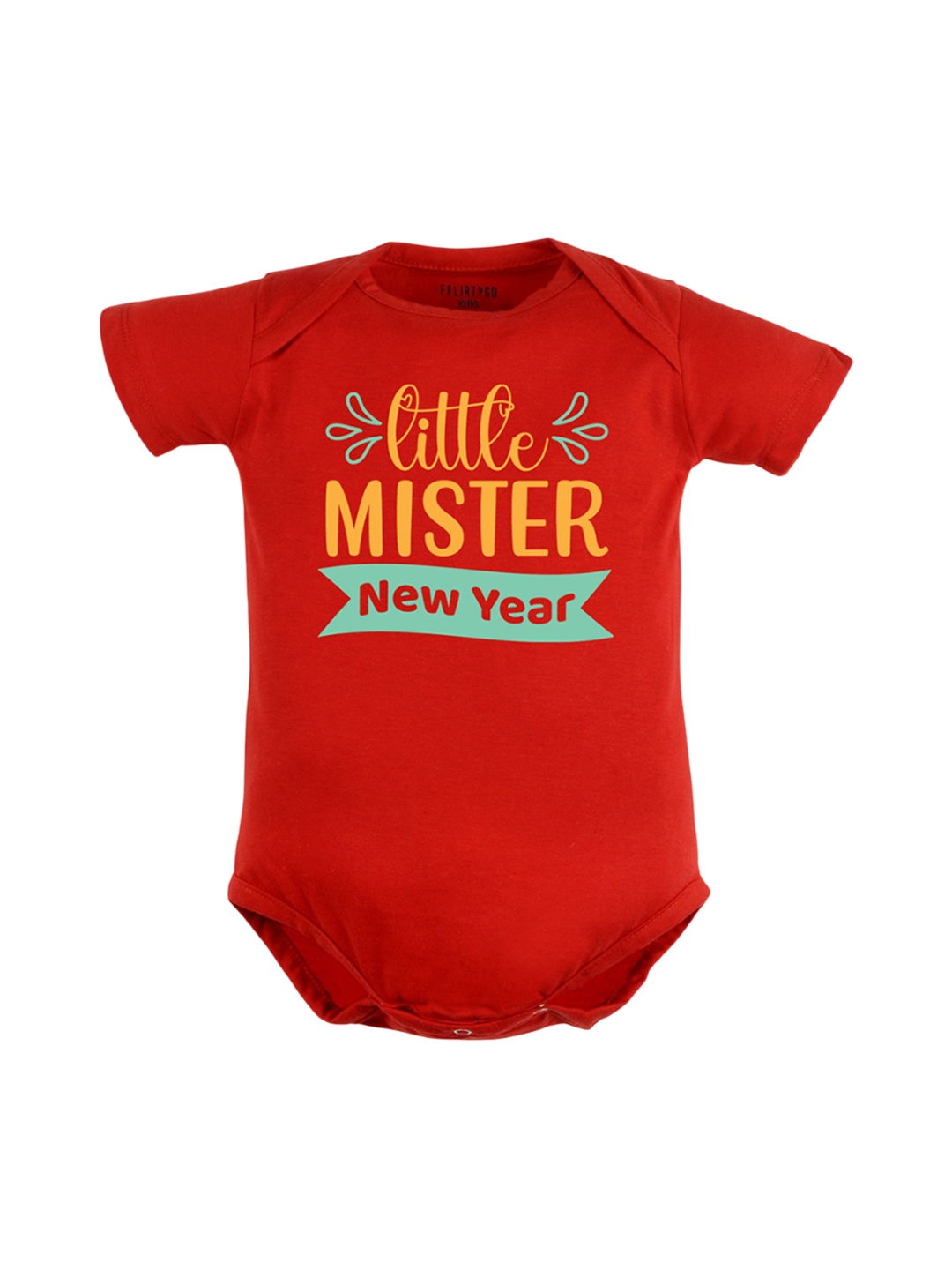 

FFLIRTYGO Printed Cotton Bodysuit, Red