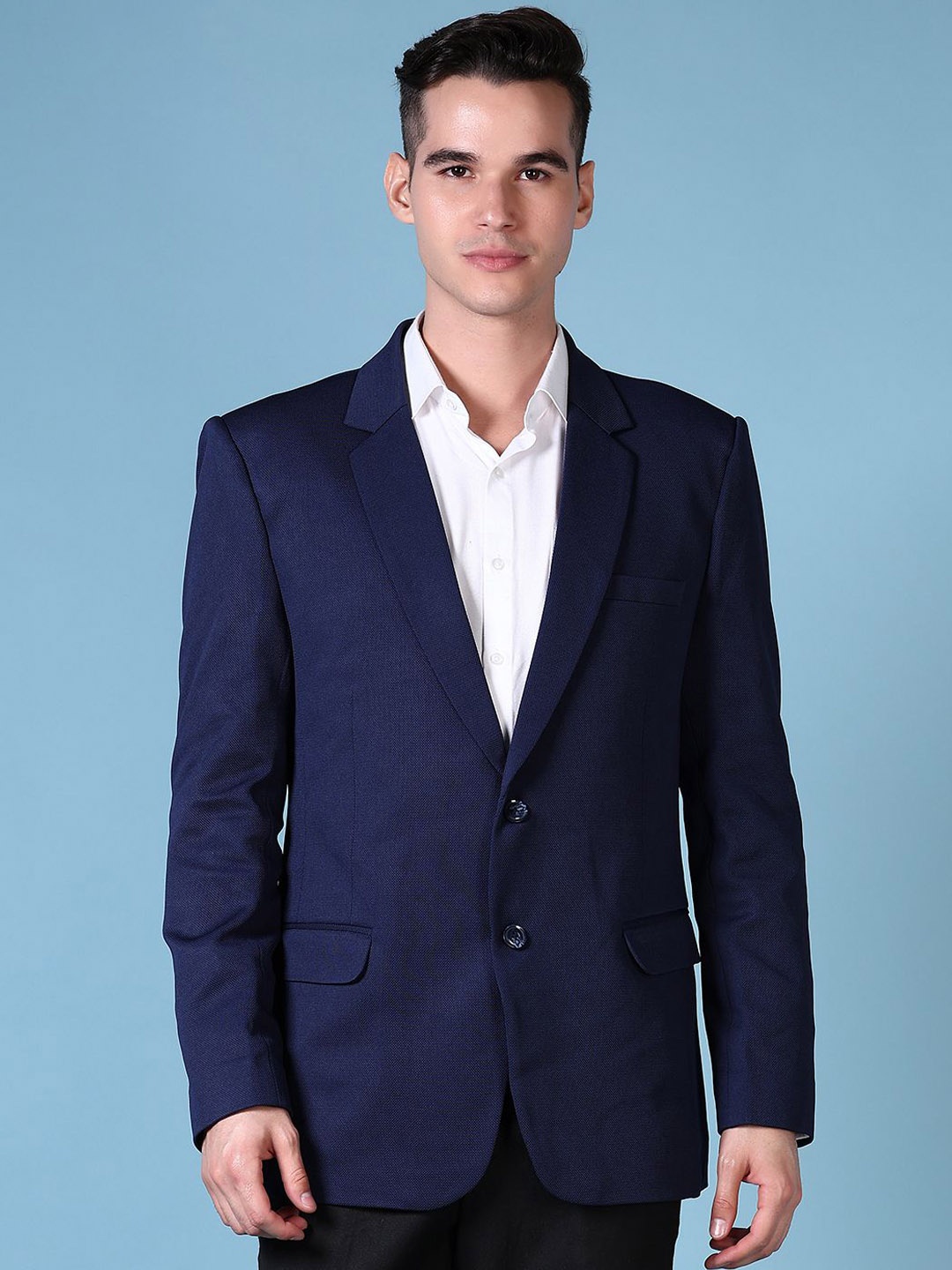 

V-Mart Single-Breasted Blazer, Navy blue