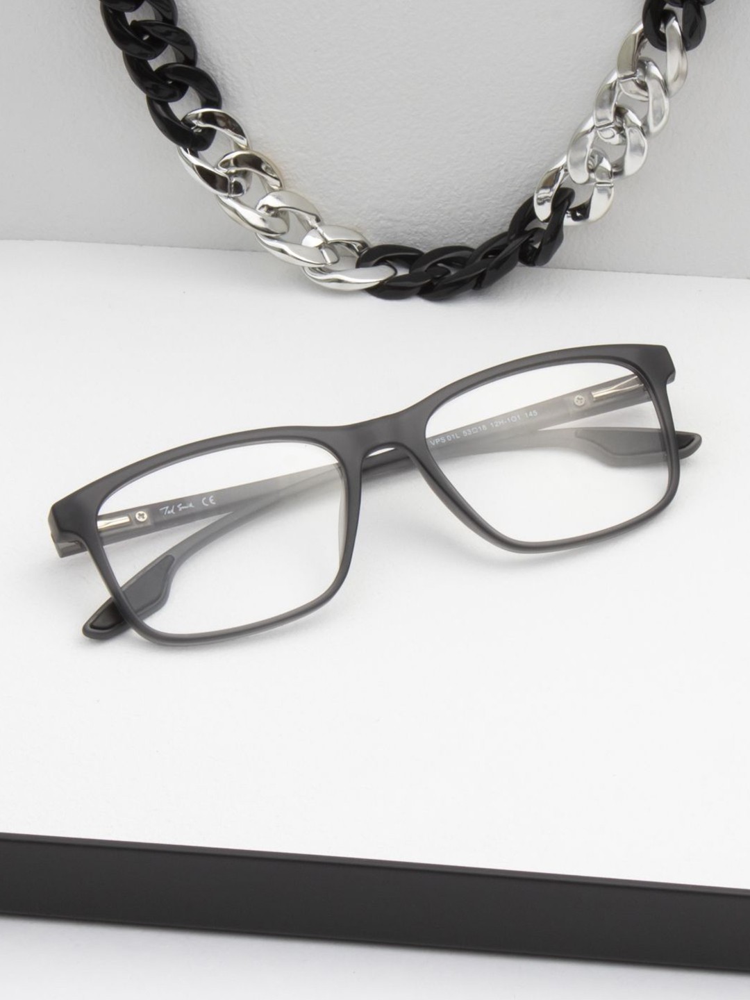 

Ted Smith Unisex Full Rim Rectangle Frames, Grey