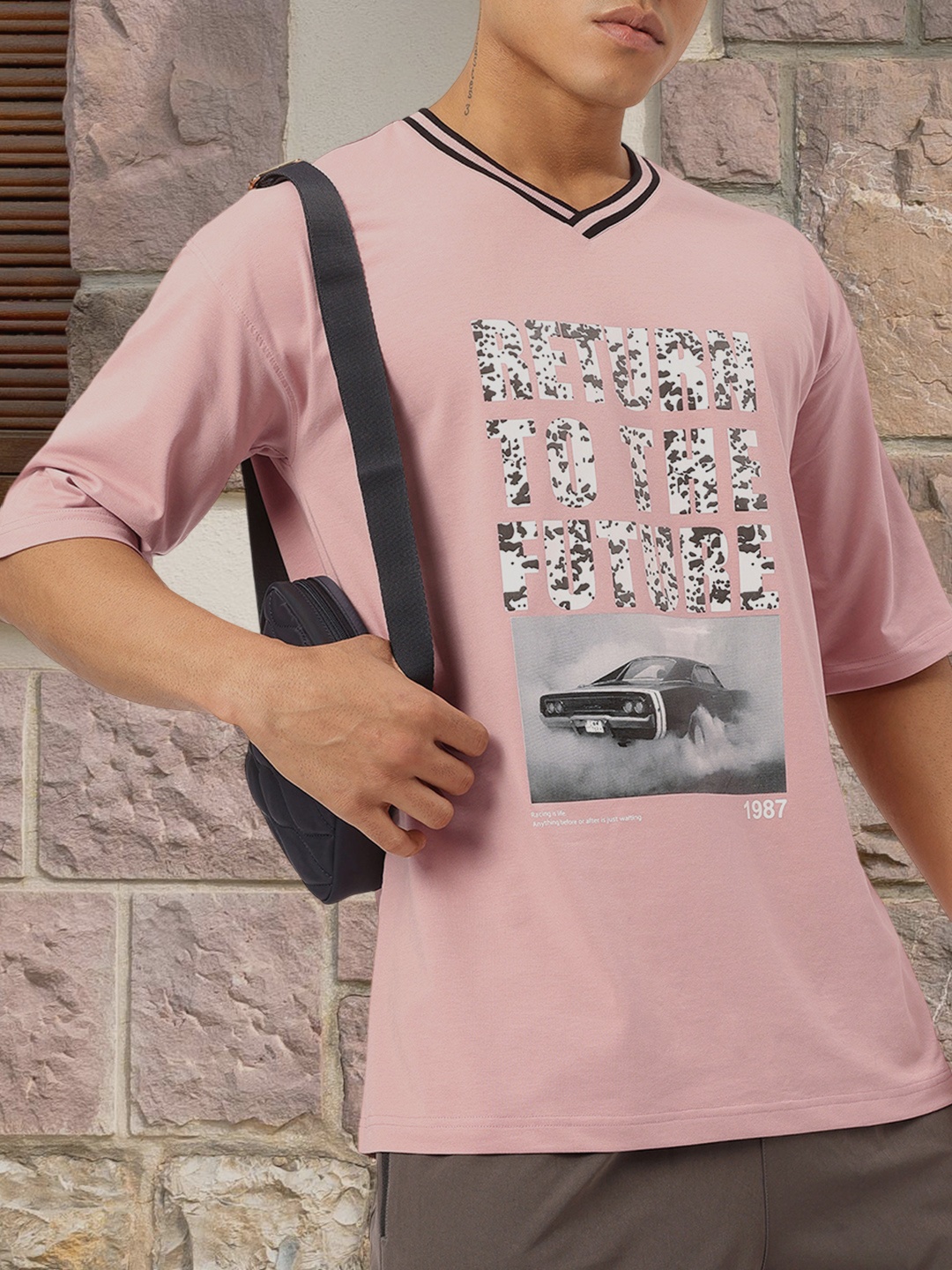 

Kook N Keech Future Nostalgia Typography Print Oversized T-shirt, Pink