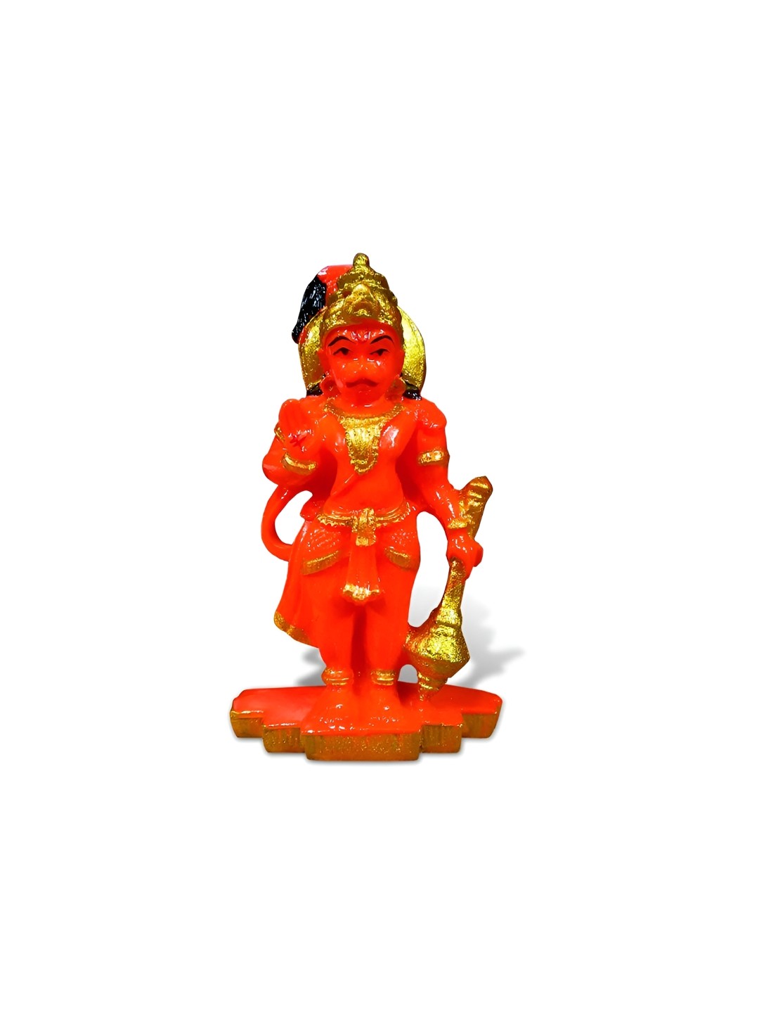 

Adhvik Polyresin Standing Bajrangbali Hanuman Blessing/ashirwad Posture Figurine, Orange