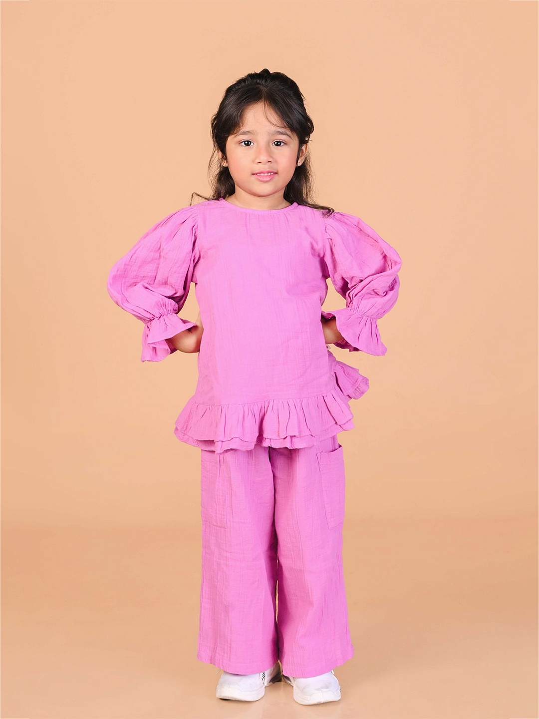 

Nature Nook Kids Girls Top with Trousers, Pink
