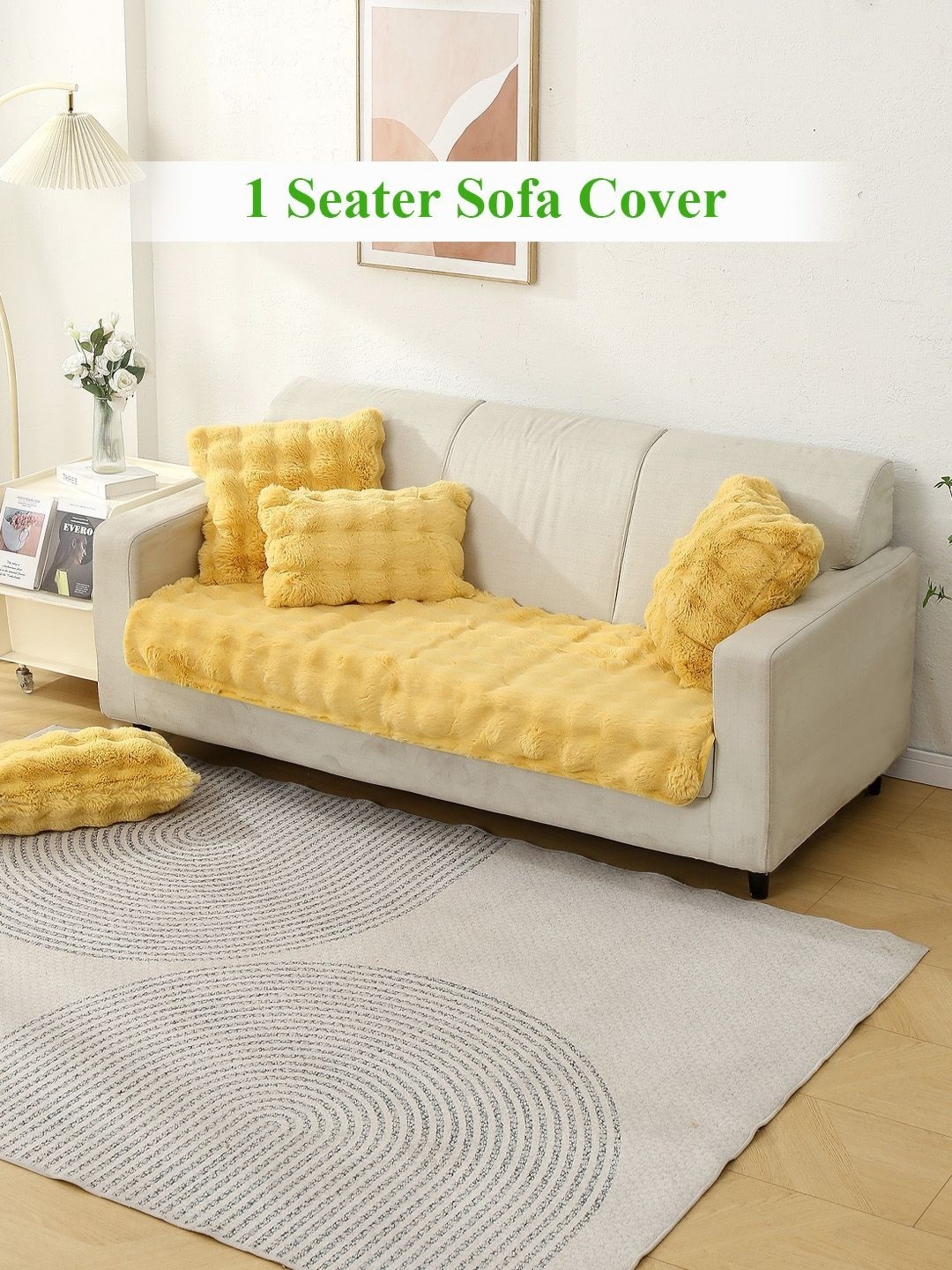 

HOKIPO Yellow Single Seater Sofa Cover