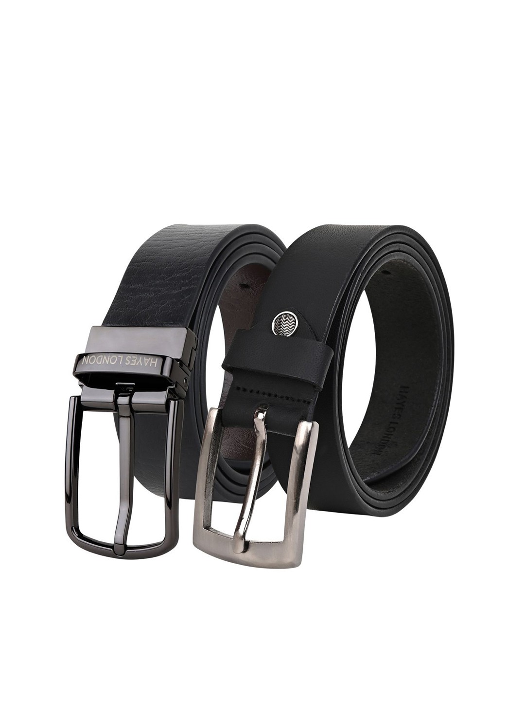 

Hayes London Men 2 Leather Reversible Formal Belt, Grey