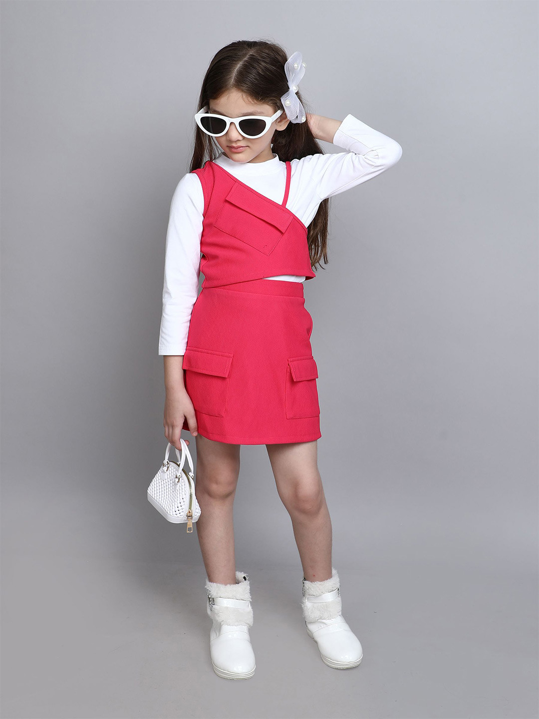 

taffykids Girls Top with Skirt, Pink