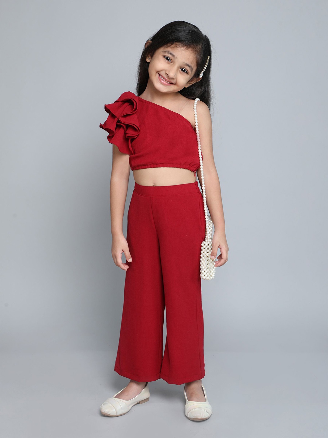 

taffykids Girls Top with Trousers, Red