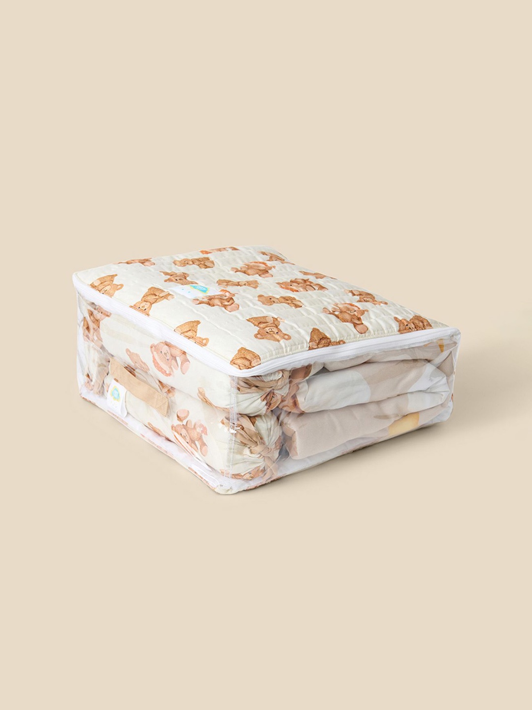 

Fancy Fluff Kids Printed Storage Bag, Beige
