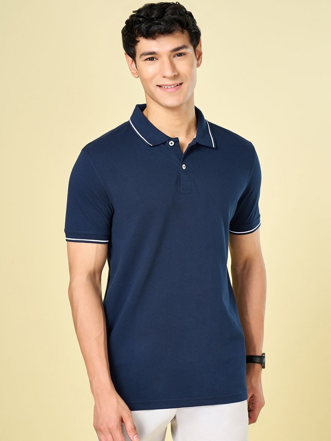 

BYFORD by Pantaloons Men Pockets Slim Fit T-shirt, Blue