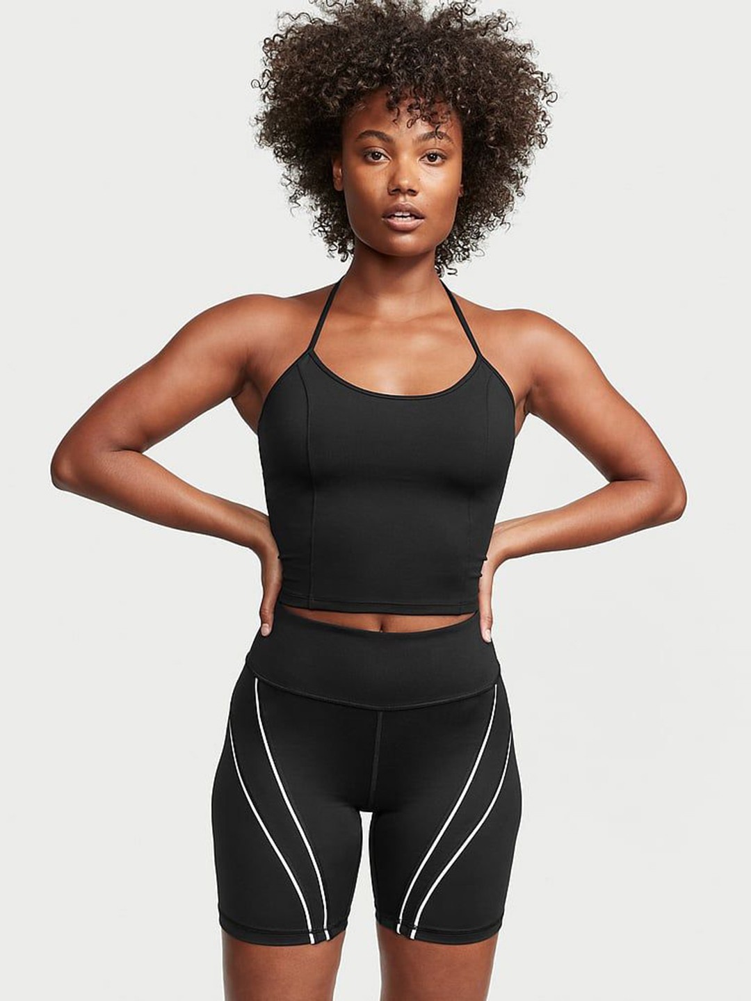 

Victoria's Secret Women Skinny Fit High-Rise Sports Shorts, Black