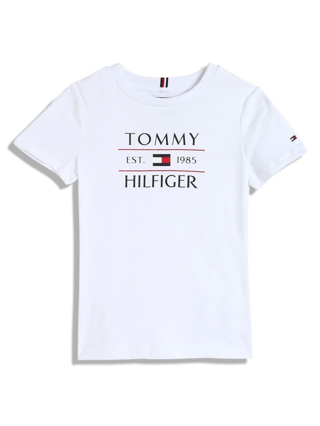 

Tommy Hilfiger Boys Typography Printed Applique T-shirt, White