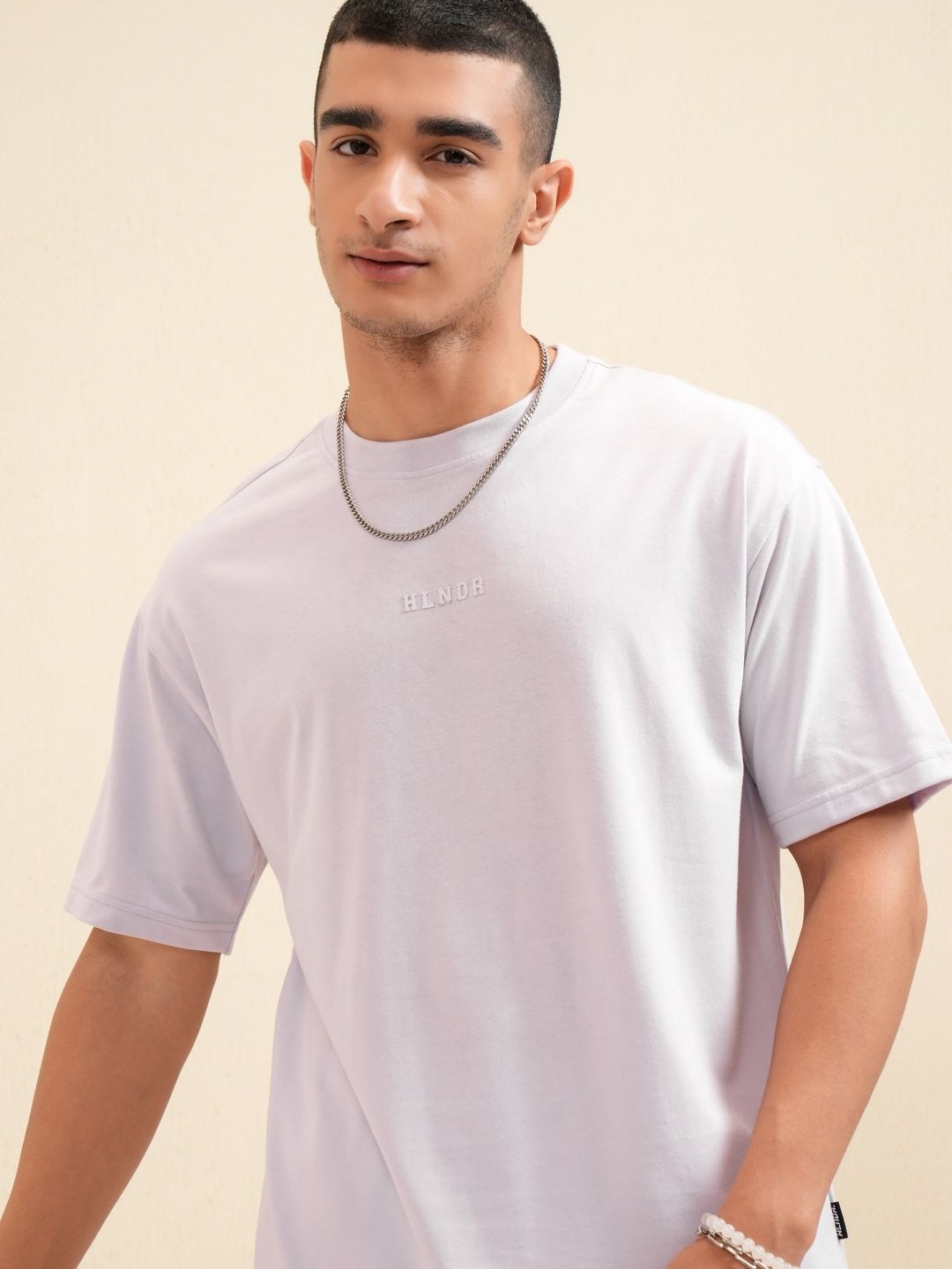 

HIGHLANDER Men Solid Round Neck Cotton Relaxed Fit T-Shirt, Mauve