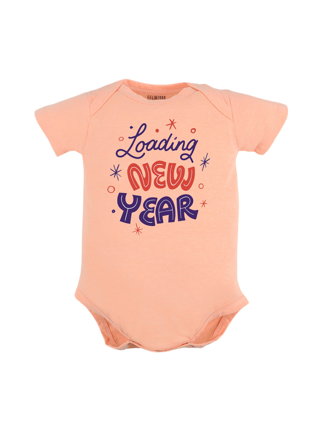 

FFLIRTYGO Infants Printed Pure Cotton Bodysuit, Peach