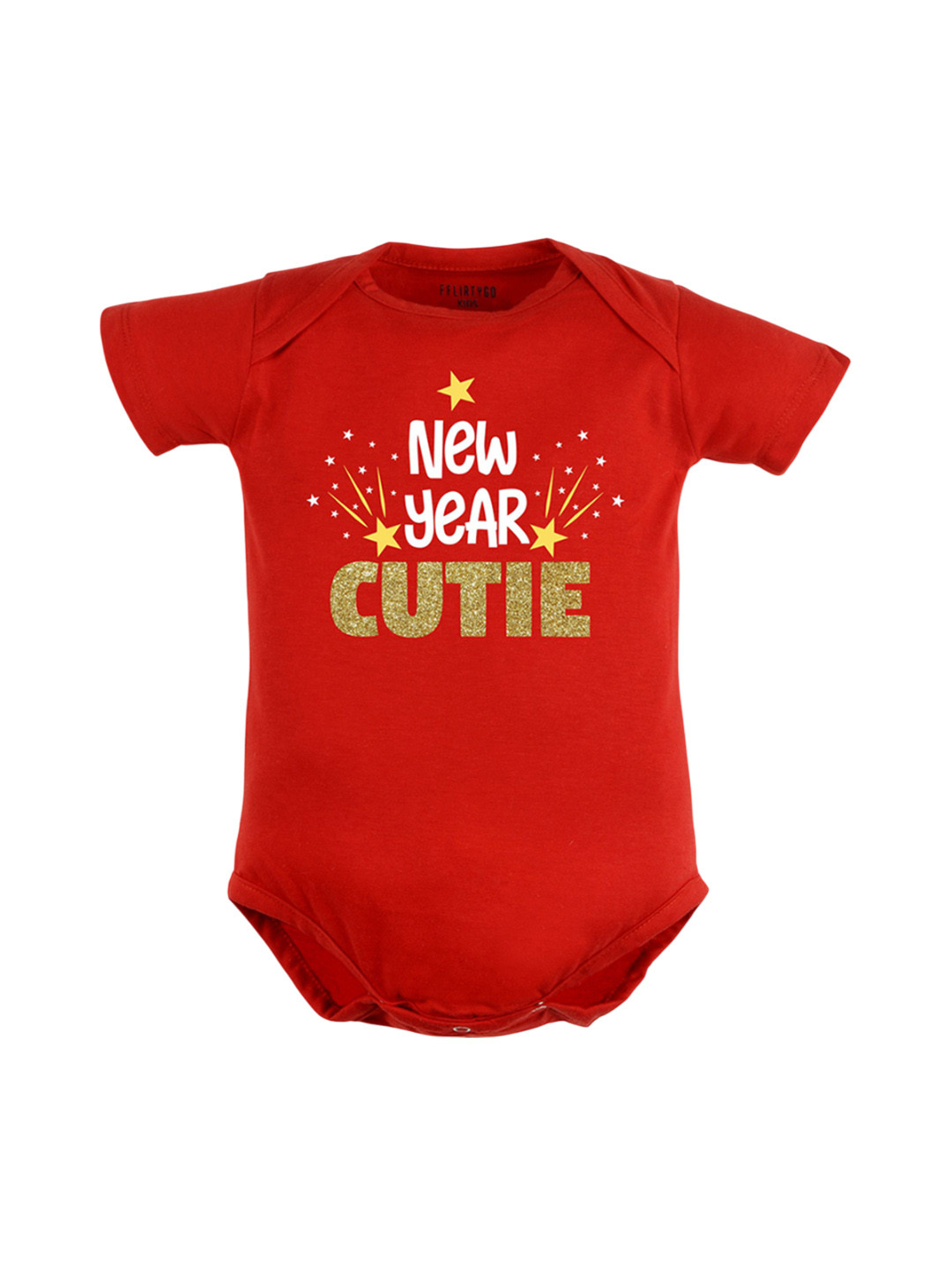 

FFLIRTYGO Infant Kids Printed Cotton Bodysuit, Red