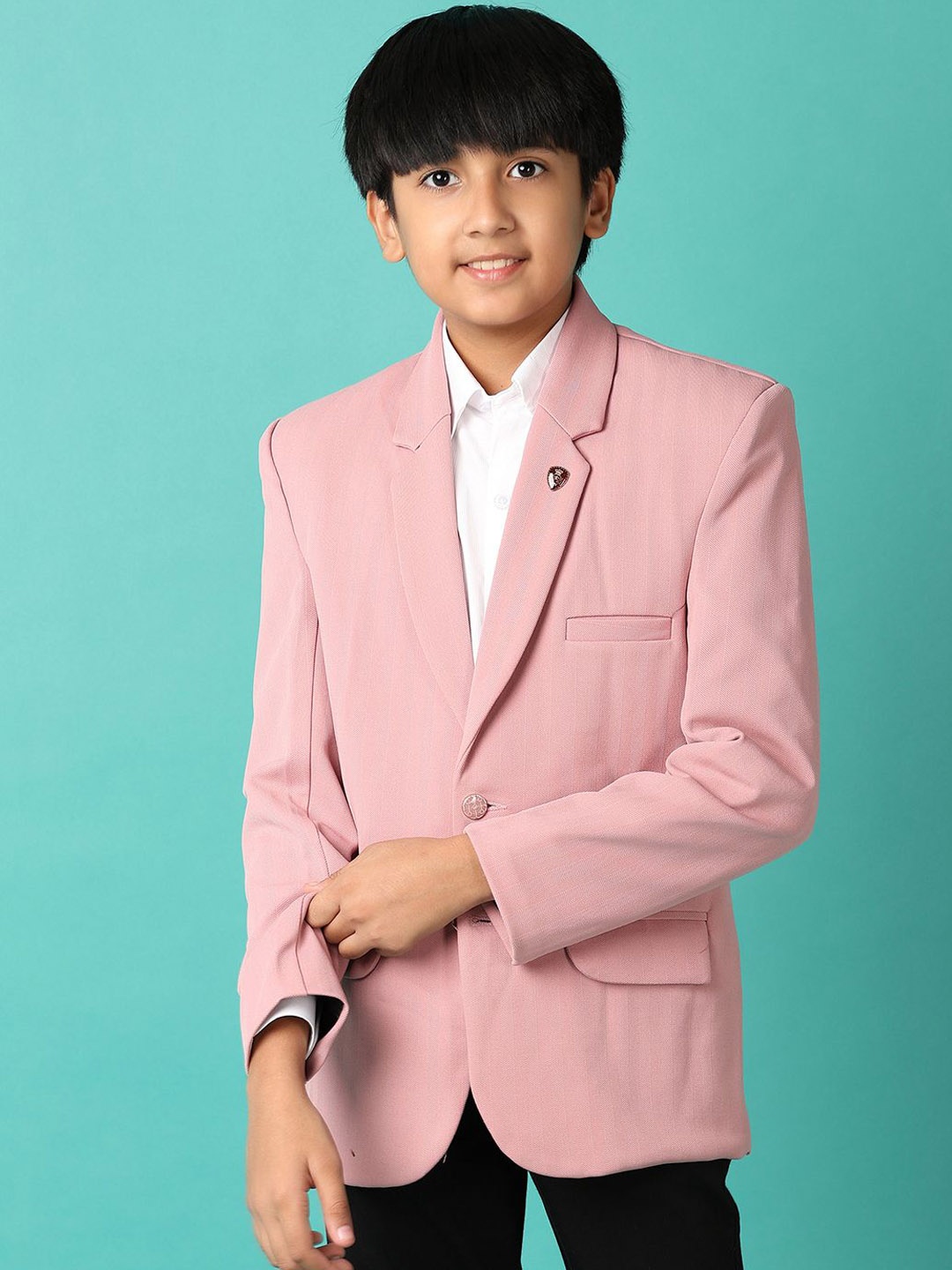 

V-Mart Boys Single-Breasted Blazer, Pink