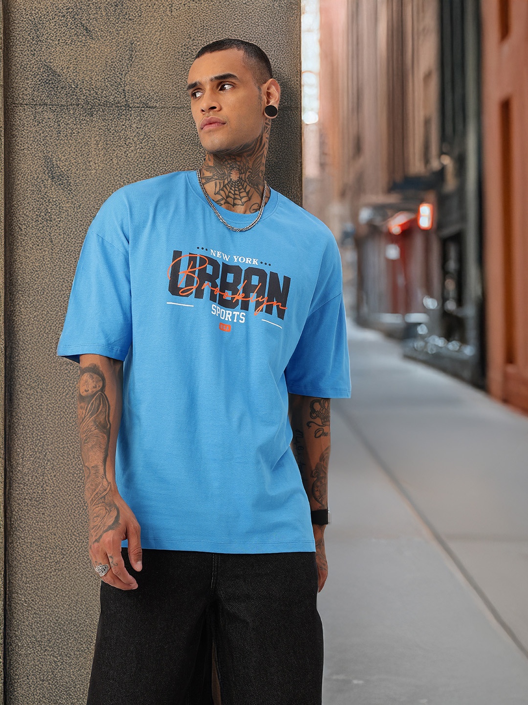 

Kook N Keech Urban Cool Printed Relaxed Fit T-shirt, Blue