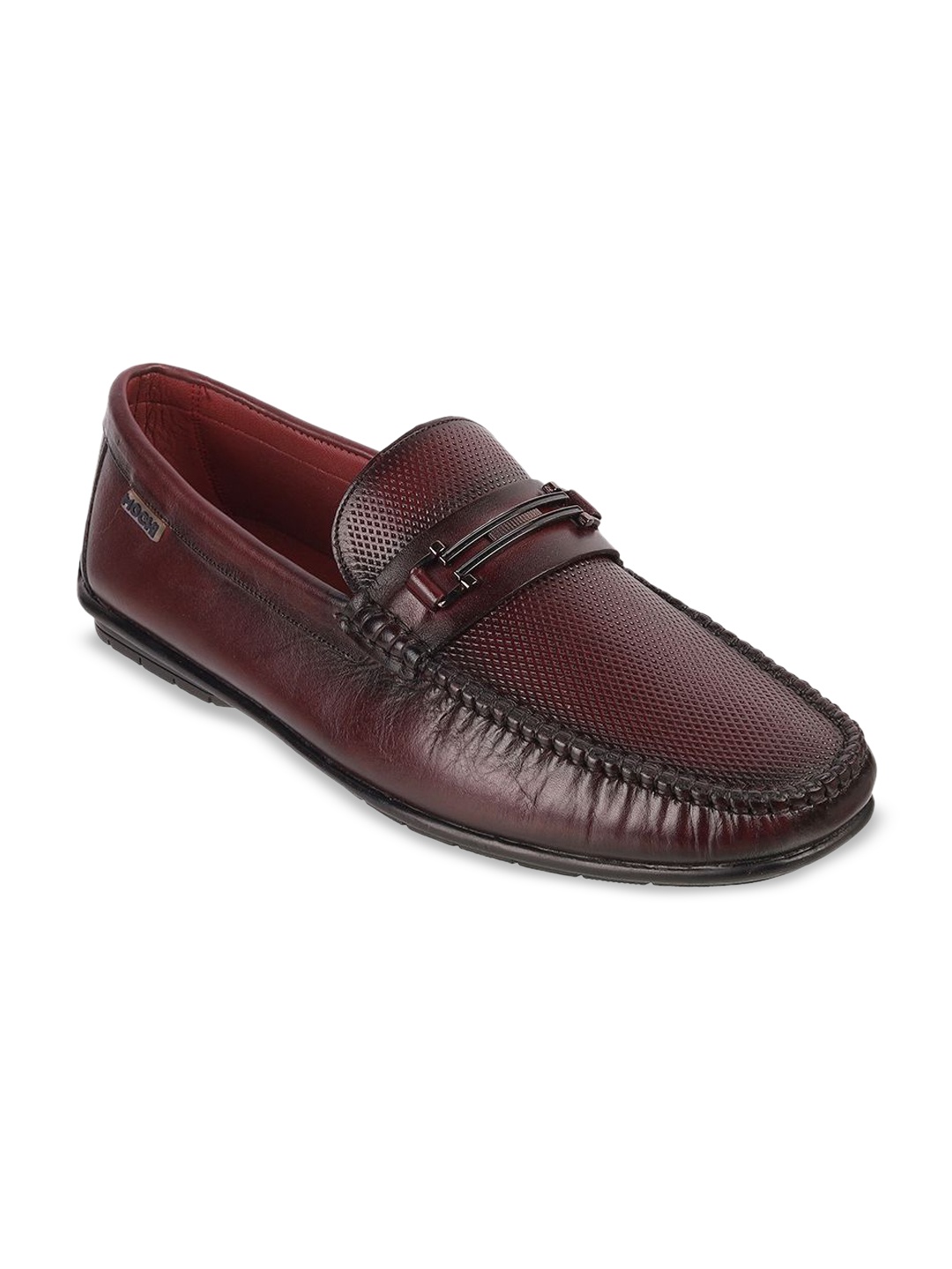 

Mochi Men Textured Loafers, Maroon