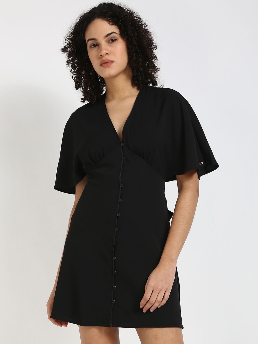 

Tommy Hilfiger Flared Sleeve Fit & Flare Dress, Black