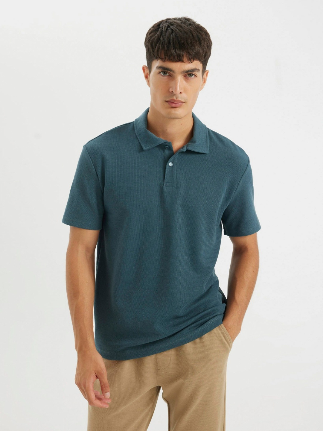 

DeFacto Men Polo Collar Pockets T-shirt, Na