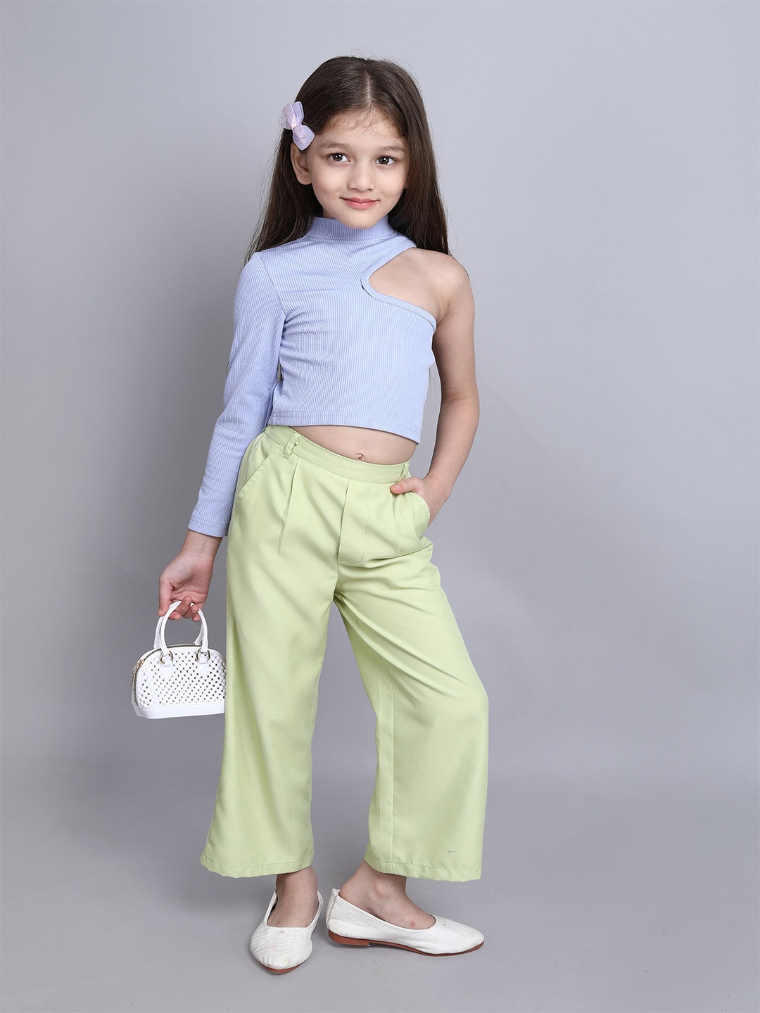 

taffykids Girls Top with Trousers, Violet